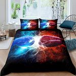 Boxing Bedding Set Sports Games Theme Duvet Cover For Kids Teens Adult Boxing Gloves Comforter Cover Double Size Abstract Art Lightweight Quilt Cover Bedroom Living Room Decor Red Blue