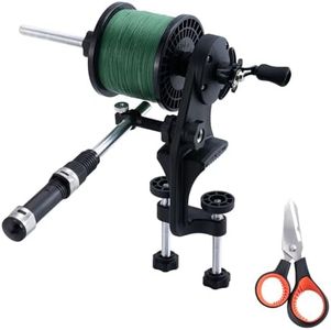 Goture Fishing Line Spooler and Scissors, Available in Two Lengths Fishing Reel Line Spooler, Fits Spools up to 5.9 in Fishing Spooler, Adjustable Friction Machine Spooling Station System