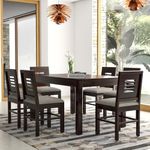 PRIMAXWOOD Wooden 6 Seater Dining Table Set with Cushioned Chairs for Dining Room | for Living Room | Office | Cafe (6 Seater, Walnut)