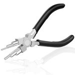 Bail Making Pliers, 6 in 1 Round Nose Pliers for Making Jump Rings, Wire Wrapping, Jewelry Making, Loop Making, Forming Bends