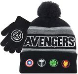 Marvel Avengers Kids Winter Hats and Snow Gloves Set for Boys and Toddlers with Cute Mittens and Soft Beanie, Fluffy Pom Pom