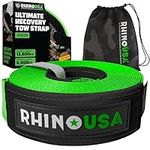 Recovery Tow Strap (7.6 cm x 9.1 m) Lab Tested 13,600kg Min Break Strength - Heavy Duty Offroad Straps with Triple Reinforced Loop Ends to Ensure Peace of Mind - Emergency 4x4 Off Road Towing Rope