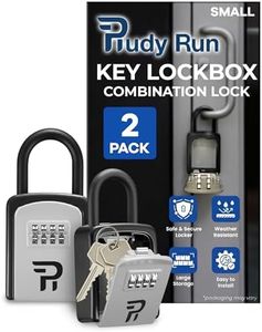 Rudy Run Key Lock Box for Outside – Small Outdoor Lockbox for Keys with Code, 4-Digit Combination Hidden Safe to Hide a Key Outside, Portable Safe Key Storage, 5.78 in, 2 Packs