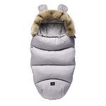 Drizzle Baby Swaddle Blanket Indoor Outdoor Flannel Anti Kick Baby Sleeping Bag Sack Waterproof Warm for Infant Newborn Boys Girls 0-36 Months Wearable Blanket Baby Quilt (Gray)