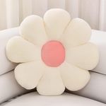 Vaishno Sunflower Shaped Throw Pillows Cute Stuffed Decorative Pillows Floor Cushion for Girls Bedroom Couch Sofa Chair Aesthetic Decor (35CM, White/Pink)