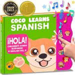 Coco Learns Spanish Vol. 3 | Musical Spanish Books for Kids 1-3, Spanish Toys for Babies & Toddlers 1-3, Baby & Toddler Spanish Books, Bilingual Learning Toys for 1 Year Old, Libros Para Bebes Español