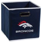 Franklin Sports NFL Denver Broncos Collapsible Storage Bin - NFL Folding Cube Storage Container - Fits Bin Organizers - Fabric NFL Team Storage Cubes