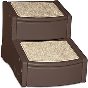 Pet Gear PG9720CH Easy Step II Pet Stairs, 2 Step for Cats/Dogs up to 150 Pounds, Portable, Removable Washable Carpet Tread, Chocolate