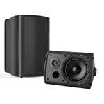 STUDIOFINIX 6.5 Inches 400 Watt Indoor Outdoor Bluetooth Speakers Wall Mount Speakers Waterproof Weather Resistant for Patio Garage Home Outdoor(Black)