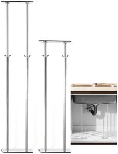 Feeloco Undermount Sink Brackets Support, Stainless Steel Adjustable Sink Support Undermount Kit, Complete Under Mount Sink Brackets Set for Easy Kitchen/Bathroom Sink Installation (18.5-30.7 inch)