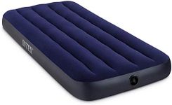 VWretails Plastic Inflatable Single Air Bed Mattress with Luxurious Sleeping Surface, 76x191x25cm (Blue)