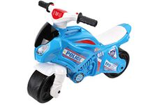 TECHNOK Motorcycle - Wide Wheel Push Ride-On Balance Bike with Lights and Sounds - Lightweight Outdoor/Indoor 2 Wheel Walking Activity Trainer (Blue)