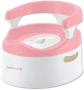 Child Potty Training Chair for Boys and Girls, Handles & Splash Guard - Comfortable Seat for Toddler - Jool Baby (Pink)