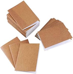 Newbested 24 Pack Unlined Blank Books,Mini Pocket Kraft Brown Soft Cover Unruled Plain Travel Journal Notebooks for Travelers Students Office Class Writing Books(60 Pages/30 Sheets,3.54" x 5")