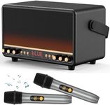 2025 Smart Karaoke Machine for Adults, Karaoke Bluetooth Speaker with 2 Wireless Mics, Professional Karaoke System, 80W Peak Power, 4 DJ Lights, Karaoke Speaker for Indoors Outdoors Party Travel