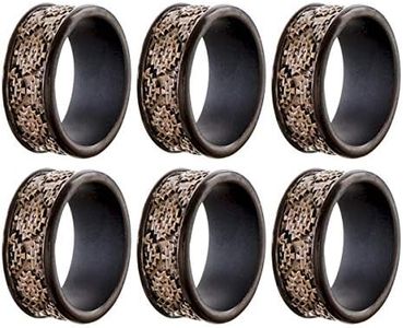 Creative Scents Dublin Brown Napkin Rings Set of 6 - Elegant Dining Table Decor Napkin Holder Rings - Rustic Table Setting Decorations for Thanksgiving, Fall, Holiday Dinner - Table Decor