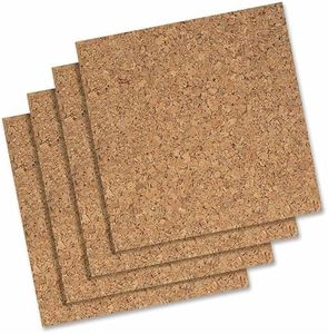 Quartet Cork Tiles, Cork Board, 12" x 12", Corkboard, Wall Bulletin Boards, Natural, 4 Count (Pack of 1)