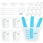 Silicone Measuring Cups for Resin - Reusable 250ml & 100ml Liquid Measuring Cups, Silicone Popsicle Stir Sticks, Pipettes, Clearer Precise Scale Mixing Cups for Epoxy Resin Paint Pouring Cup Tool Kit