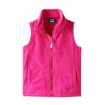 LittleSpring Toddler Girls Fleece Vests Zipper Lightweight Soft Hot Pink, Size 4