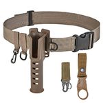 Fishing Wading Belt Rod Holder Adjustable Wader Fishing Waist Belt for Fly Surf Casting Spinning Fishing Pole Fishing Tackle, Khaki, Adjustable