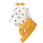 Baby Girl Clothes Newborn Heart Print Outfits Infant Long Sleeve Romper and Pants Clothing Set 3Pcs 12-18 Months