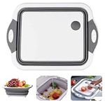 3 in 1 Multifunction Cutting Board - Collapsible Dish Tub - Folding Chopping Board - Fruit Vegetable Washing Basket - Washing & Drain Basket for Camping Picnic Kitchen