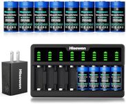 Hisewen 8 Pack CR123A Lithium Batteries, 3.7V 750mAh 123a Rechargeable Batteries with Charger for Arlo Camera VMC3030 VMK3200 VMS3230/3330/3430/3530 & Flashlights & Headlamp