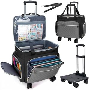 Amythe 2025 Rolling Teacher Tote Bag with Accordion File Organizer, 5 Wheels Laptop Briefcase with 15.6" Laptop Compartment, Wheeled Bag for Work, Office, Craft-Black