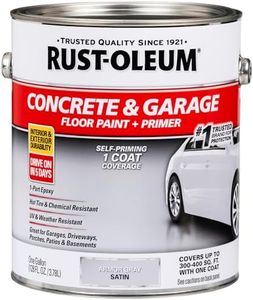 Rust-Oleum 225359 Concrete & Garage Floor Paint and Primer, Gallon, Satin Armor Gray