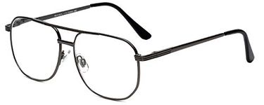 Calabria 1106 Metal Pilot Reading Glasses +1.50 Gunmetal Men Women Designer Chic Trendy Computer Readers Durable Eyeglasses