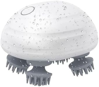 AMIR Newest Electric Cordless Hair Scalp Massager, IPX7 Waterproof Portable Head Scratcher Massager with Kneading 96 Nodes, 5 Kneading Modes, for Hair Growth and Stress Relax, Gifts for Men Women