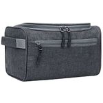 FATMUG Travel Bag -Toiletry Organizer Hanging Dopp Kit For Men, Cosmetics Pouch For Women- Dark Grey - 6 Cm, S