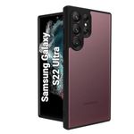 RIGGEAR Shockproof Sleek Hybrid Armor Back Cover Case with Drop Protection Corner Airbags for Samsung Galaxy S22 Ultra (Clear PC+ Black TPU Bumper)