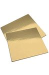 Bakerelation 6 Inch Square Cake base Cake Board Card Board 15 Pieces-Piece Cardboard Square Cake Square Base 6 inches DiameterTop Gold/Silver Base