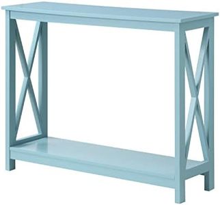 Convenience Concepts Oxford Console Table with Shelf, Sea Foam Blue