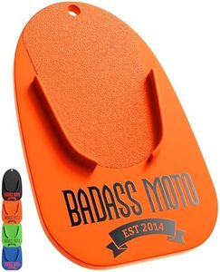 Badass Moto Motorcycle Kickstand Pads - Motorcycle Pads Durable Motorcycle Kickstand Plate, Biker Kick Stand, Motorcycle Stand Pad - Park Your Bike on Hot Pavement, Grass, Soft Ground - Sturgis Orange