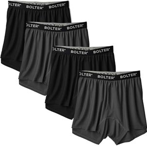 Bolter Men's 4 Pack Performance Boxers Shorts (XX-Large, Black/Grey)