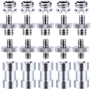 1/4 Inch and 3/8 Inch Converter Threaded Screws Adapter Mount Set for Camera/Tripod/Monopod/Ballhead, 20 Pieces