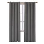 Deconovo Soild Blackout Curtains Room Darkening Thermal Insulated Noise Reducing Window Curtain for Bedroom 52 by 84-Inch Light Grey 1 Panel