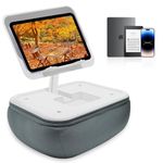CGBE ipad Stand for Bed, Adjustable Tablet Stand for Bed, Kindle Holder for Reading in Bed Compatible with Books and Laptops Up to 15.6", ipad Holder for Bed with Pillow & Non-Slip Base, Grey