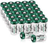 Rapthor 1650mAh CR123A 3V Lithium Battery CR123 / 123A / 123 / CR17345 with Built-in PTC for Flashlight Toys Smoke Sensor Alarm System Microphones (32Pack)