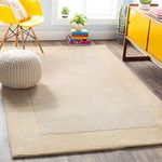 Plain Handmade Pure Woolen Carpet with 1 inch Thickness Carpets for Living Room 5x7 Feet Camel