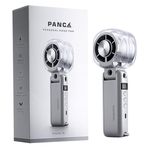 PANCA Personal Hand Fan 13000 RPM Turbo | USB Rechargeable Mini Fan with 3600mAh Battery (Up to 10H Backup) | Portable Handheld Fan with 100 Speed Control & LED Display (Grey)