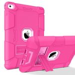 BENTOBEN iPad Air 2 Case, Hybrid Shockproof with Kickstand, Hot Pink