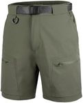 FREE SOLDIER Men's Cargo Hiking Shorts with Belt Lightweight Quick Dry Tactical Shorts with Pockets for Casual Work Golf (Fir Green 38W10L)