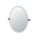 Gatco 4059 Elevate Frameless Oval Mirror, Chrome, 26.5"H