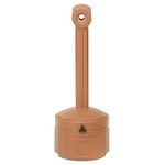 Justrite Cease-Fire Poly Butt Can - 11" Dia.X30"H - 1-Gallon Capacity - Terra Cotta