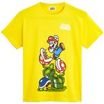 Super Mario Boys T Shirts, Official Merchandise, Gaming Gifts for Boys, (Yellow, 11-12 Years)