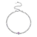 Womens Purple Bracelet June Birthstone Bracelts 925 Sterling Silver Charm Link Bracelets For Women