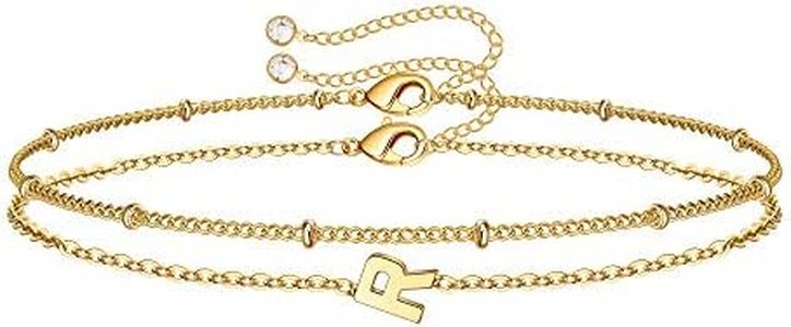 M MOOHAM Gifts for Girls - Teen Girls Gifts, Teenage Tween Gift 15 16 17 18 Year Old Girl Birthday Gift Gold Jewelry Trendy Stuff Gold Cute Initial R Bracelet for Girl